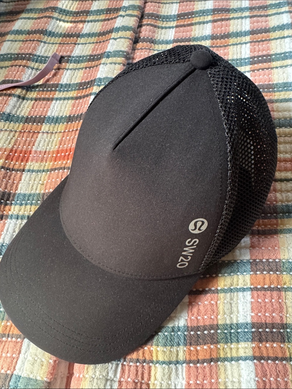 lululemon athletica black mesh-back running cap